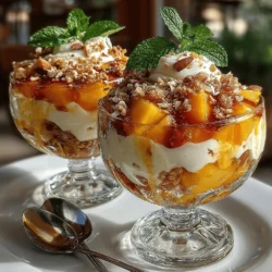 Parfaits are a delightful culinary creation that can elevate any meal or snack, making them perfect for breakfast, an afternoon treat, or even a light dessert. These layered delights offer endless versatility, allowing for different combinations of flavors and textures that cater to various palates. Among the myriad of parfait options, the Chilled Peach Cobbler Yogurt Parfait stands out, particularly during the summer months when peaches are in season. The juicy sweetness of ripe peaches complements the rich creaminess of yogurt, creating a refreshing treat that is as pleasing to the eye as it is to the palate.