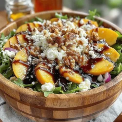 The Sun-Kissed Peach Arugula Salad with Crunchy Walnuts is more than just a dish; it’s a celebration of summer’s bounty, a vibrant symphony of flavors and textures that captures the essence of the season. With its sweet, juicy peaches harmonizing beautifully with the peppery bite of fresh arugula, this salad is a refreshing choice that can elevate any meal. Whether you're hosting a summer gathering, seeking a light lunch option, or simply looking for a colorful side dish, this salad ticks all the boxes.