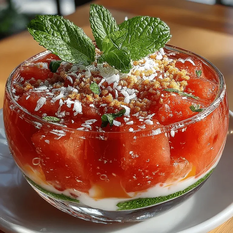 As the summer sun shines brightly, the quest for the perfect dessert that embodies the season's lightness and vibrancy becomes essential. Summer desserts are not just about satisfying a sweet tooth; they should also provide a refreshing experience, offering a delightful contrast to the heat. Enter the Watermelon Delight Crisp—a no-bake dessert that captures the essence of summer in every bite. This delicious treat combines the juicy sweetness of watermelon with crunchy granola, creamy nut butter, and a hint of tropical coconut, making it an ideal option for warm weather gatherings, picnics in the park, or simply enjoying at home while you keep cool.
