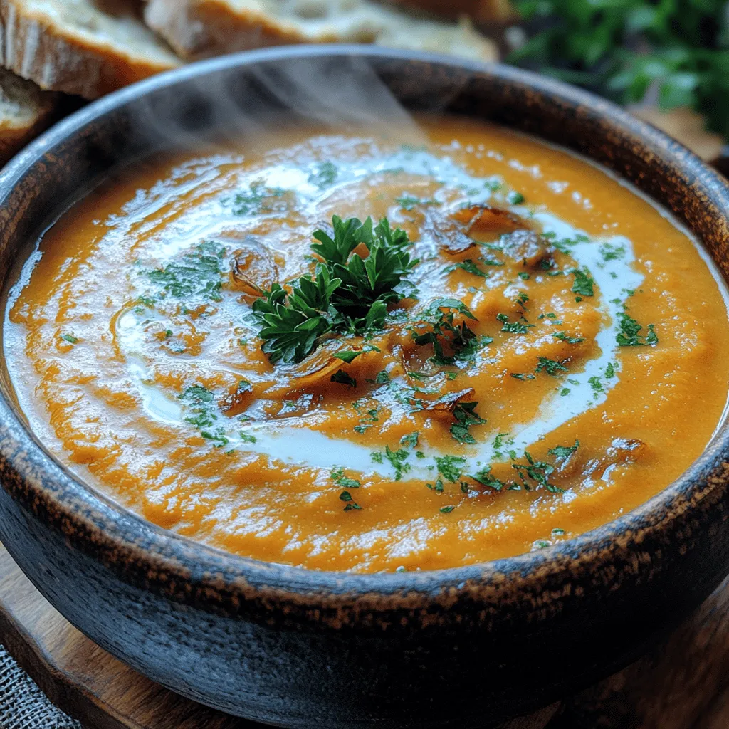 Heavenly Creamy Roasted Carrot Soup is more than just a dish; it's a warm embrace in a bowl, ready to nourish both body and soul. This delightful recipe combines the natural sweetness of roasted carrots with creamy undertones, creating a soup that is both comforting and satisfying. Whether you're curled up on a chilly evening or enjoying a light lunch, this soup offers a perfect blend of flavors that appeal to everyone, making it an ideal choice for families and dinner guests alike.