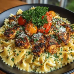 Spicy Creamy Cajun Chicken Bowtie Pasta