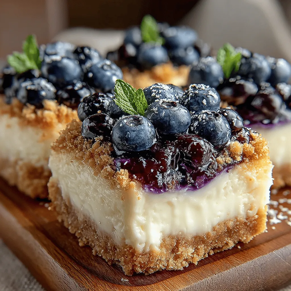 When it comes to desserts that capture the essence of indulgence, few can rival the Creamy Blueberry Bliss Cheesecake Bars. This delightful treat marries the velvety smoothness of cheesecake with the vibrant tartness of blueberries, all resting atop a perfectly crunchy graham cracker crust. Each bite offers a harmonious blend of flavors and textures that is sure to please any palate. Whether served at a summer barbecue, holiday gathering, or simply enjoyed as a comforting treat at home, these cheesecake bars are the epitome of dessert perfection.