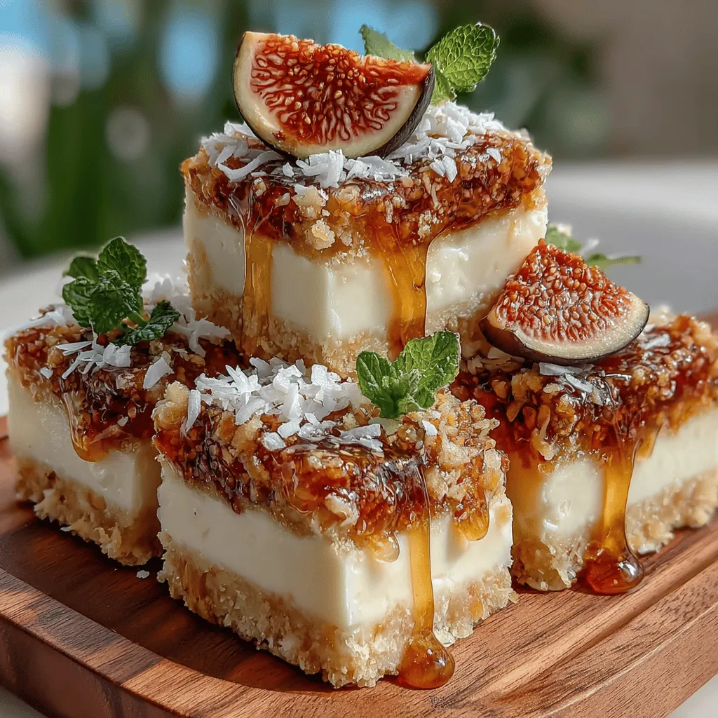 To enhance the flavor profile of your Tropical Bliss Frozen Yogurt Fig Coconut Bars, the inclusion of fresh figs and shredded coconut is essential. Begin by preparing the figs. Choose ripe, plump figs as they will provide the best sweetness and texture. Wash them thoroughly and slice them into small pieces, approximately 1/4-inch thick. This size will ensure that they distribute evenly throughout the yogurt mixture without overpowering each bite.