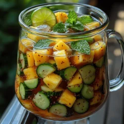 Creating the perfect Pineapple Cucumber Detox Water involves more than just mixing ingredients; it’s a science. When fruits and vegetables are submerged in water, they release their essential oils, flavors, and nutrients. This process, known as infusion, allows the water to absorb the vibrant tastes and health benefits of the ingredients.