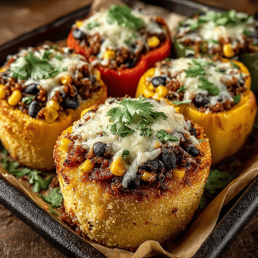 Cheesy quinoa stuffed bell peppers are a vibrant and nutritious dish that brings together the flavors of fresh vegetables, wholesome grains, and delicious cheese. This recipe not only satisfies your taste buds but also offers a visually appealing presentation, making it a perfect option for family dinners or gatherings. The combination of colorful bell peppers filled with a savory quinoa mixture is as appealing to the eyes as it is to the palate, making it a popular choice for health-conscious eaters and food lovers alike.
