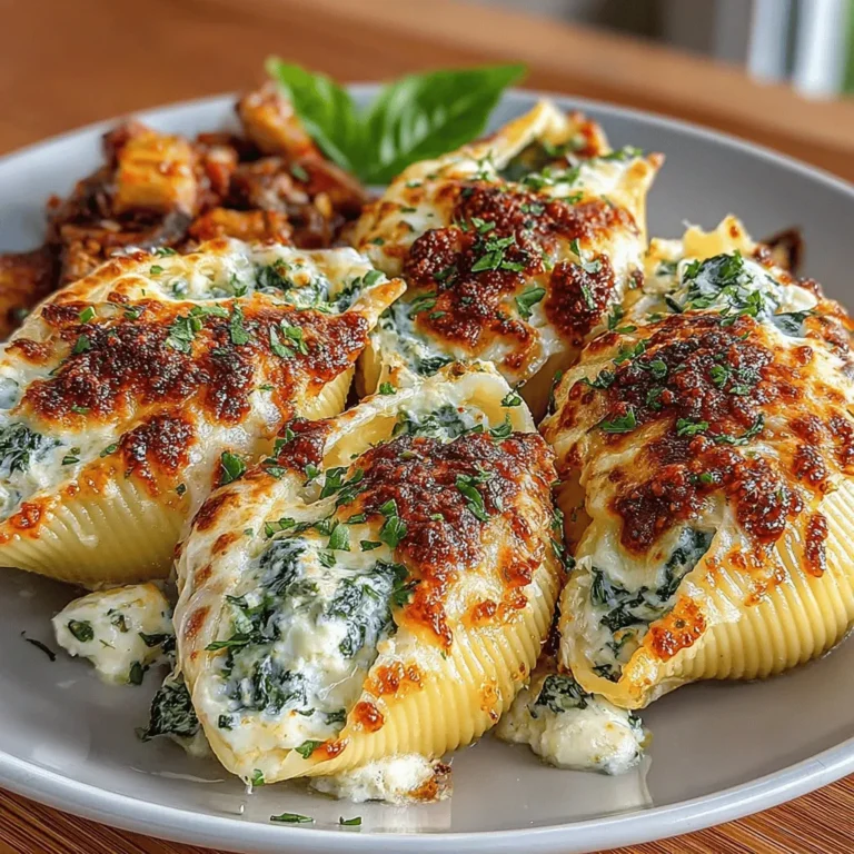 When it comes to comfort food, few dishes can rival the warmth and satisfaction offered by pasta. Among the myriad of pasta recipes, the Savory Spinach Mushroom Stuffed Shells Delight stands out for its rich flavors and wholesome ingredients. This dish features jumbo pasta shells filled with a delectable mixture of sautéed spinach, earthy mushrooms, and a blend of creamy cheeses. The balance of flavors creates a culinary experience that is both comforting and nourishing, making it an ideal choice for family dinners, gatherings, or even special occasions.