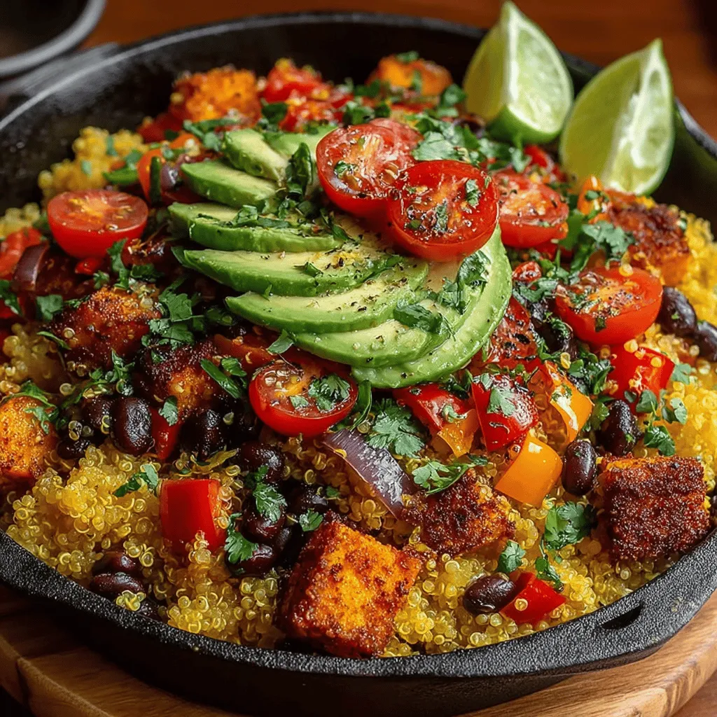 The foundation of the Mini Sweet Potato Quinoa Skillets is perfectly cooked quinoa. To achieve this, start by rinsing 1 cup of quinoa under cold water to remove any bitter saponins. This simple step can make a significant difference in taste. In a medium saucepan, combine the rinsed quinoa with 2 cups of water or vegetable broth, which adds more flavor. Bring the mixture to a boil over medium-high heat.