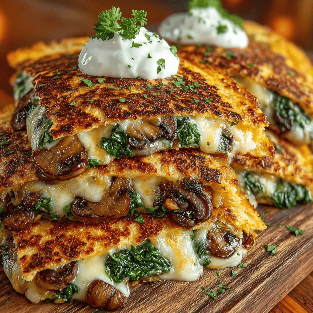 Mini Mushroom Spinach Quesadilla Wedges are a delightful fusion of flavors that make for an ideal snack, appetizer, or even a light meal. These bite-sized treats are not only easy to prepare but also packed with nutritious ingredients, making them a perfect choice for both vegetarians and health-conscious eaters. With the right combination of fresh vegetables, melty cheese, and aromatic spices, these quesadilla wedges offer a satisfying culinary experience that is sure to please a variety of palates.