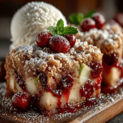 Cranberry Apple Pie Bars are more than just a dessert; they are a celebration of seasonal ingredients that evoke the warm feelings of family gatherings and festive occasions. Combining the tartness of fresh cranberries with the sweetness of ripe apples, these bars deliver a burst of flavor reminiscent of traditional pies but in a convenient, easy-to-serve format. Whether you’re hosting a Thanksgiving feast or simply looking to indulge in a cozy evening treat, these bars are perfect for sharing and enjoying with loved ones.