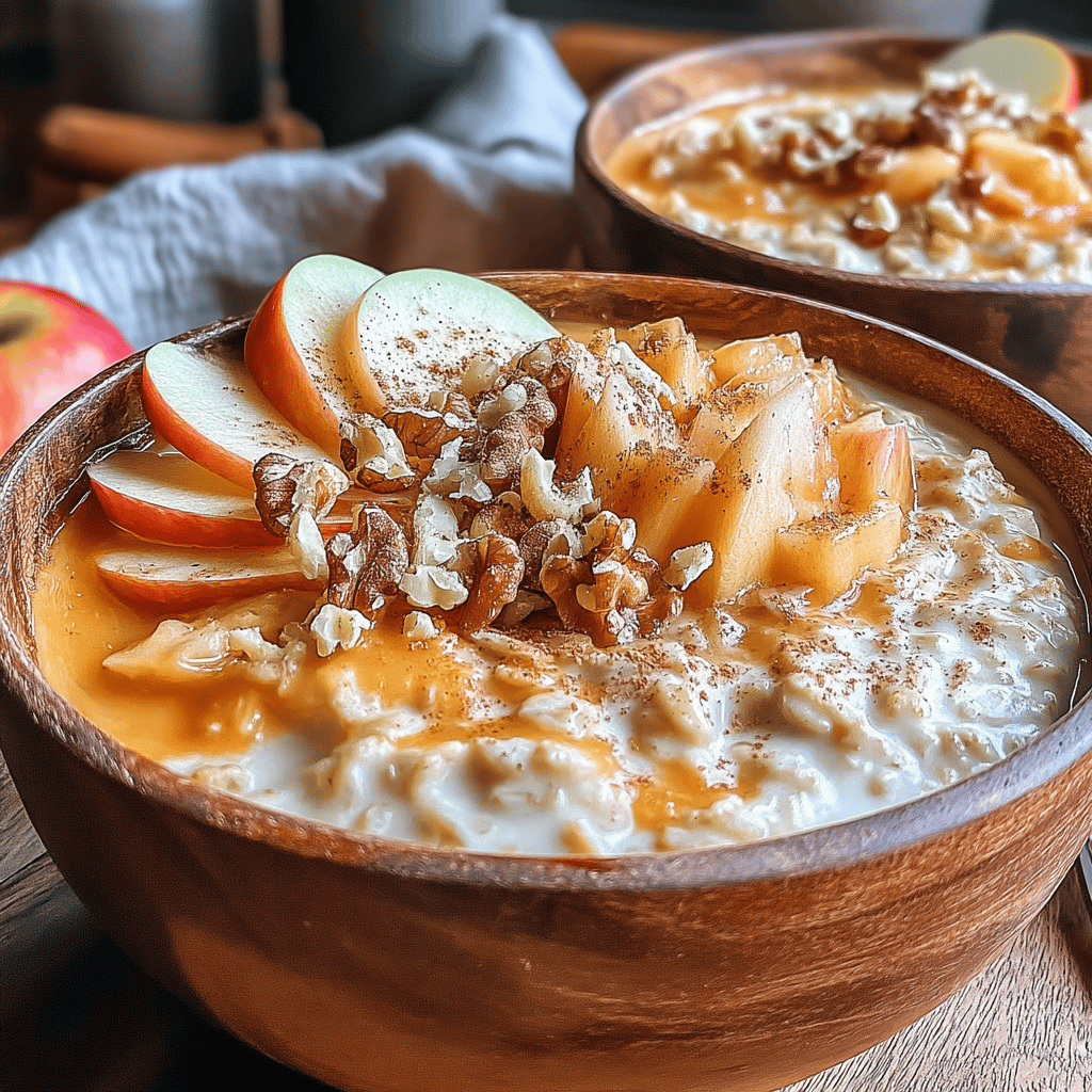Comfort food at its finest, Creamy Skillet Apple Cinnamon Oatmeal is the perfect way to start your day or enjoy a warm, soothing snack. This delightful dish combines the natural sweetness of ripe apples with the warm, aromatic spices of cinnamon, creating a cozy atmosphere that transports you to a rustic kitchen on a fall morning. The creaminess of the oats, enhanced with a splash of milk or a dairy-free alternative, transforms this simple breakfast staple into a rich and satisfying meal.
