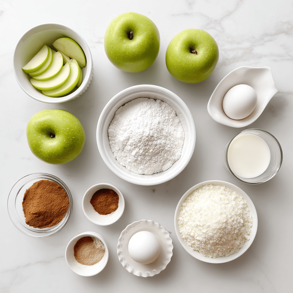 Ingredients for Crispy Air Fryer Pumpkin Spice Apple Rings for a Cozy Fall Treat